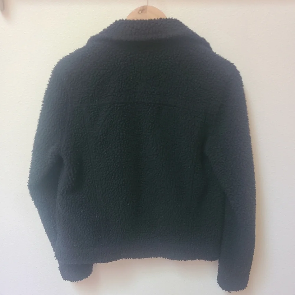 Hollister Women's Teddy Sherpa Trucker Jacket Black Size XS - Picture 2 of 6